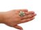 Emeralds, Diamonds, 18 Karat White and Yellow Gold Flower Shape Ring, Image 5