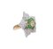 Emeralds, Diamonds, 18 Karat White and Yellow Gold Flower Shape Ring 3