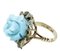 Sapphire, Turquoise Paste, Diamond, Silver & Rose Gold Ring 2