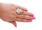 14 Karat Weißgold Ring mit Mehrfarbigen Saphiren, Diamanten, Perlen & Steinen 4