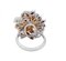 Anello in oro bianco 14 carati con zaffiri multicolori, diamanti, perle e pietre, Immagine 3