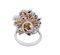 Bague en Or Blanc 14 Carat avec Saphirs Multicolores, Diamants, Perles et Pierres 3