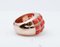 Coral, Diamond & 14 Karat Rose Gold Band Ring 2