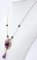 Diamond, Emerald, Amethyst, Onyx, Pearl, 9 Karat Rose Gold and Silver Necklace 2