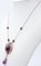 Diamond, Emerald, Amethyst, Onyx, Pearl, 9 Karat Rose Gold and Silver Necklace, Image 2