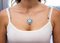 Diamond, Pearl, Onyx, Turquoise, 18 Karat White Gold and Platinum Pendant 6