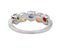 Multicolored Sapphire, Diamond & 18 Karat White Gold Ring 4