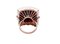 Emerald, Diamond, Stone, Pearl, 9 Karat Rose Gold and Silver Ring, Image 3