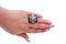 Emerald, Diamond, Stone, Pearl, 9 Karat Rose Gold and Silver Ring 4