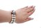 White Pearl, Ruby, Colored Stone, 9 Karat Rose Gold and Silver Bracelet 2