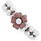 White Pearl, Ruby, Colored Stone, 9 Karat Rose Gold and Silver Bracelet 1