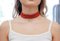 Italian Red Coral Choker Necklace 2