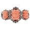 Coral, Diamond, Ruby, Colored Stone, 9 Karat Rose Gold and Silver Bracelet, Image 1