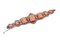 Coral, Diamond, Ruby, Colored Stone, 9 Karat Rose Gold and Silver Bracelet, Image 2