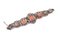 Coral, Diamond, Ruby, Colored Stone, 9 Karat Rose Gold and Silver Bracelet 3