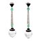 Platinum, White Diamonds, Emeralds, Onyx, and Rock Crystal Drop Earrings, Set of 2, Image 1