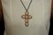 9 Karat Rose Gold and Silver Cross Pendant with Coral, Emeralds, Rubies & Diamonds 6