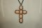 9 Karat Rose Gold and Silver Cross Pendant with Coral, Emeralds, Rubies & Diamonds 4