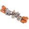 Diamond, Ruby, Emerald, Sapphire, Coral, 9kt Gold and Silver Carriage Bracelet 1