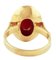 Oval Red Coral & 18 Karat Yellow Gold Cluster Ring 3