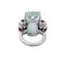 Bague Rubis, Diamants, Aigue-Marine et Or Blanc 14 Carats 3