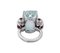 Ruby, Diamond, Aquamarine & 14 Karat White Gold Ring, Image 3