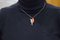 Diamond, Red Coral & 14K White Gold Leaf Shaped Pendant Necklace 6