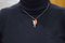 Diamond, Red Coral & 14K White Gold Leaf Shaped Pendant Necklace, Image 6