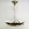 Art Deco Ceiling Lamp in Glass and Brass 4