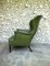 Wingback Easy Chair with Provenance in Green Leather by Frits Henningsen, Denmark, 1950s 4