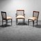 Vintage Wood and Leather Office Chairs, 1950s, Set of 3, Image 1