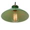 French Pendant Light with Green Opaline Glass Shade 2