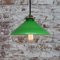 French Pendant Light with Green Opaline Glass Shade 4