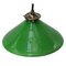 French Pendant Light with Green Opaline Glass Shade 3