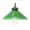 French Pendant Light with Green Opaline Glass Shade 1