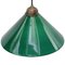 French Pendant Light with Green Opaline Glass Shade 3