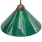 French Pendant Light with Green Opaline Glass Shade, Image 3