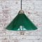 French Pendant Light with Green Opaline Glass Shade 4