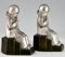 Art Deco Bronze Little Pierrots Bookends by Fontinelle, France, 1925, Set of 2 4