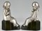 Art Deco Bronze Little Pierrots Bookends by Fontinelle, France, 1925, Set of 2 7