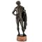 Orfeo, escultura antigua de bronce de un desnudo masculino con lira y capa, profesor George Mattes, 1900, Imagen 1