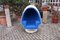 Vintage Space Age Egg Chair in Blau & Weiß, 1970er 3