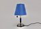 Lámpara de mesa Art Déco de cromo en azul, años 30, Imagen 1
