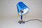 Lámpara de mesa Art Déco de cromo en azul, años 30, Imagen 5