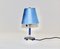 Lámpara de mesa Art Déco de cromo en azul, años 30, Imagen 6