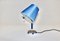 Lámpara de mesa Art Déco de cromo en azul, años 30, Imagen 3