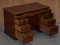 Edwardianischer Schreibtisch aus Kiefernholz mit Rückenlehne aus Buche & ochsenblutrotem Leder 17
