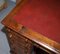 Edwardianischer Schreibtisch aus Kiefernholz mit Rückenlehne aus Buche & ochsenblutrotem Leder 7