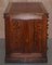 Edwardianischer Schreibtisch aus Kiefernholz mit Rückenlehne aus Buche & ochsenblutrotem Leder 12