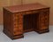 Edwardian Pine Kneehole Desk with Bookcase Back & Oxblood Leather Top 2